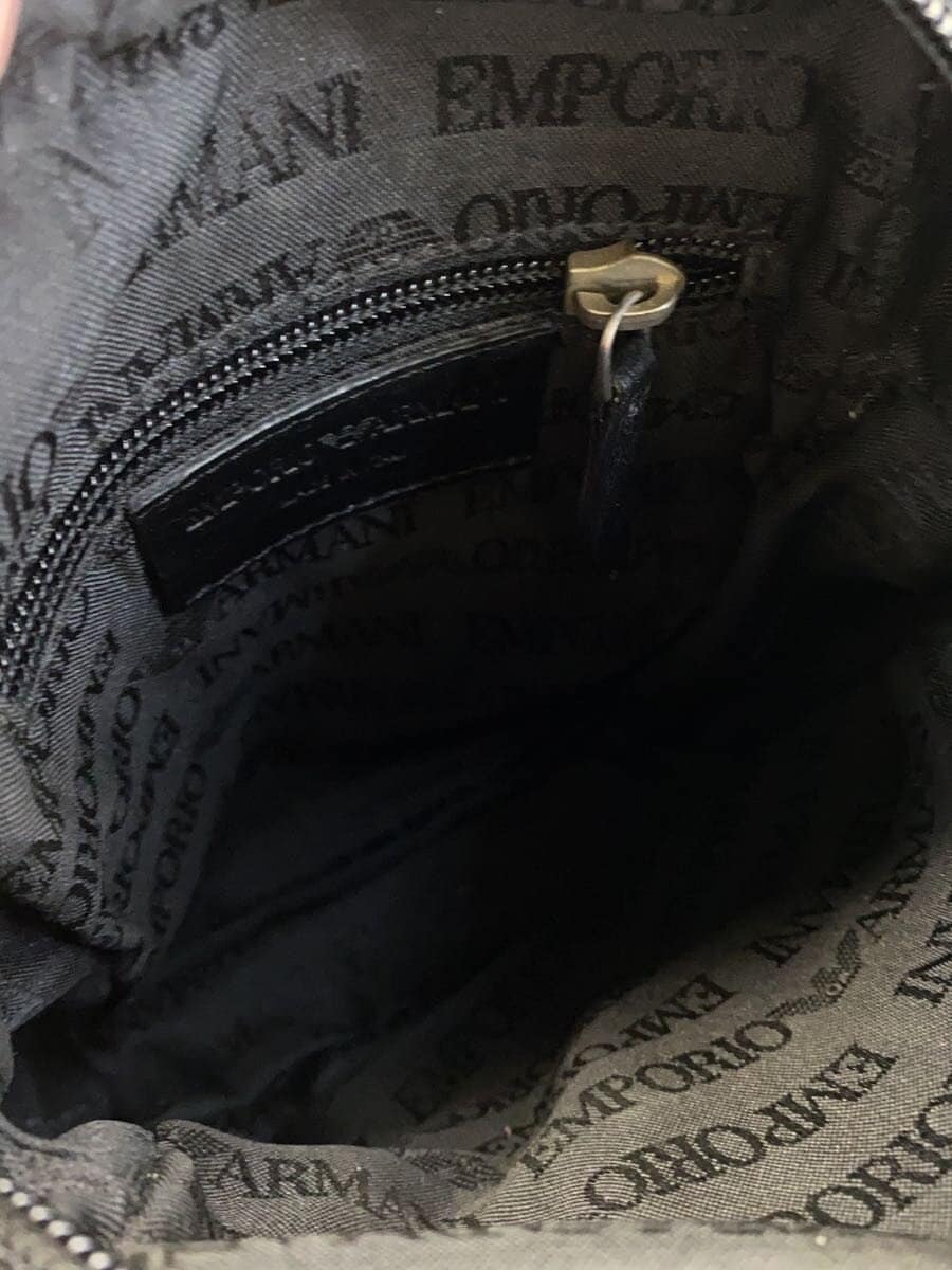 EMPORIO ARMANI Shoulder Bag Cowhide BLK 6