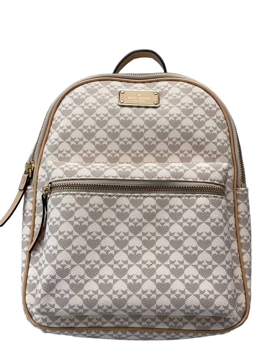 kate spade new york Backpack Cowhide WHT All Over Pattern WKRU5330