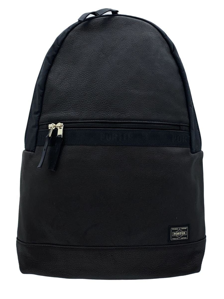 PORTER Backpack Leather BLK Solid 023-01082 ALOOF