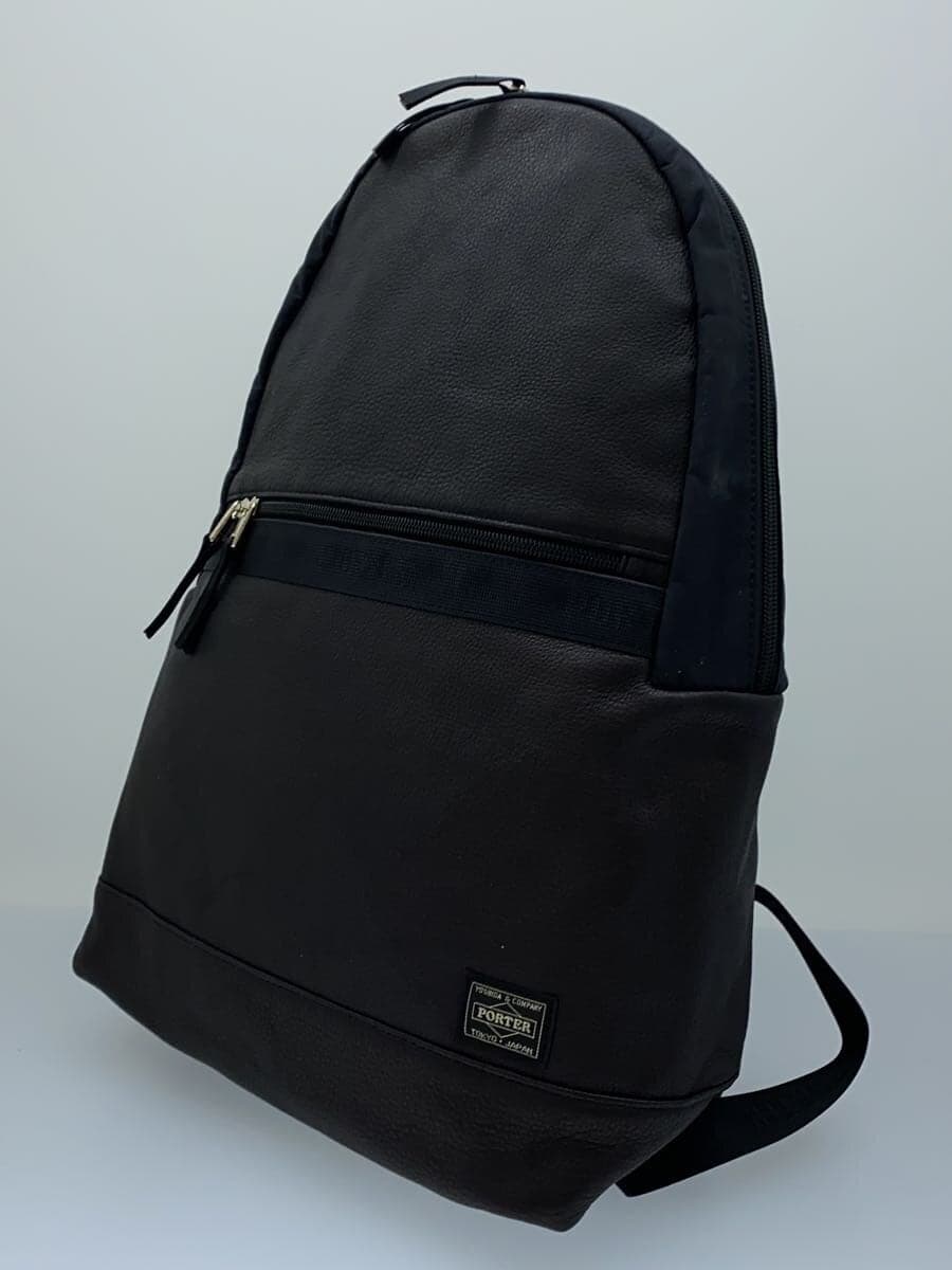 PORTER Backpack Leather BLK Solid 023-01082 ALOOF 2