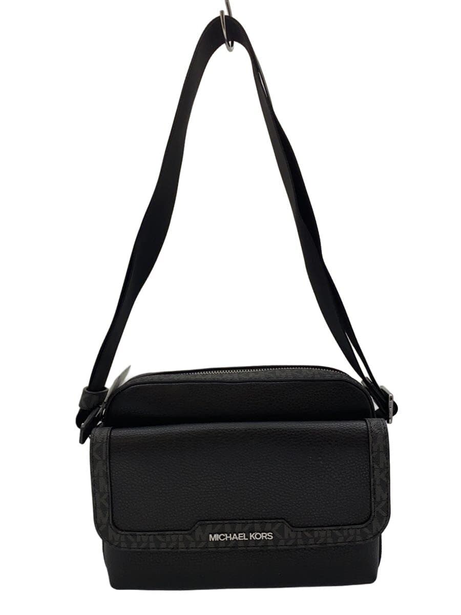 MICHAEL KORS Shoulder Bag Leather BLK Allover Pattern COOPER Flap Camera Bag