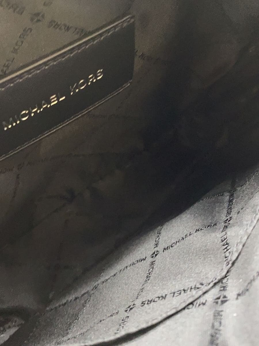 MICHAEL KORS Shoulder Bag Leather BLK Allover Pattern COOPER Flap Camera Bag 6