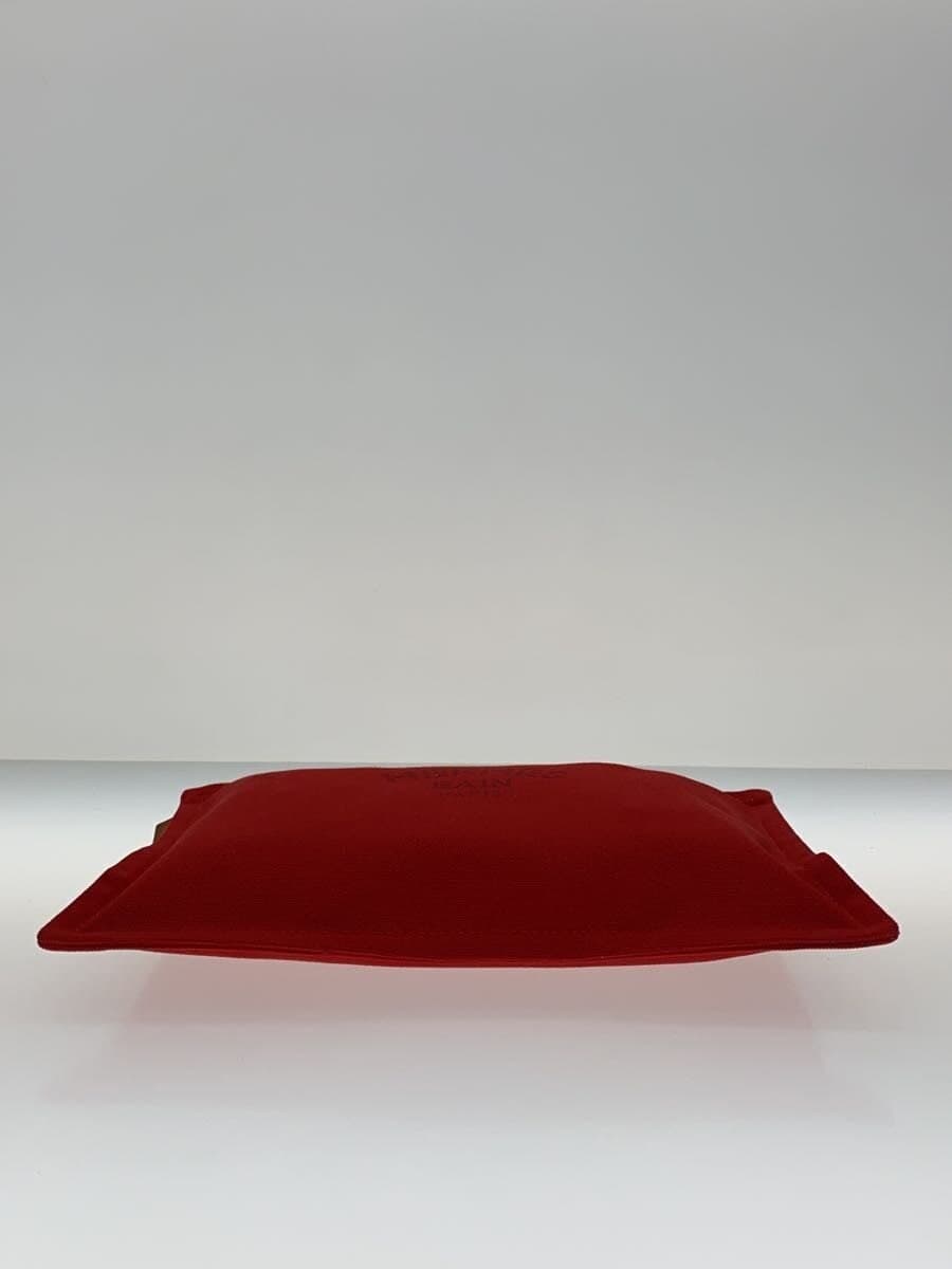 HERMES Yachting Pouch Flat Pouch Canvas RED 4