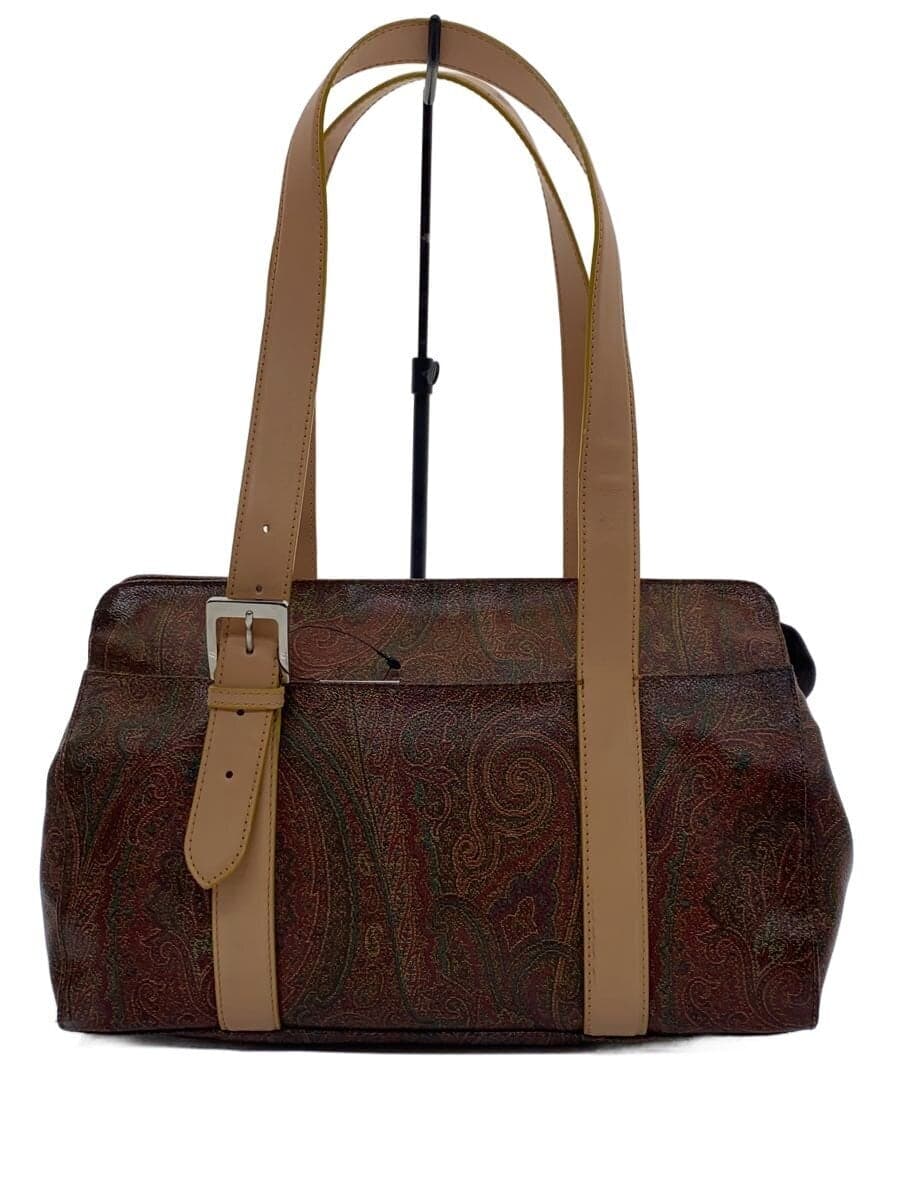ETRO Handbag Paisley Leather BRW All Over Pattern