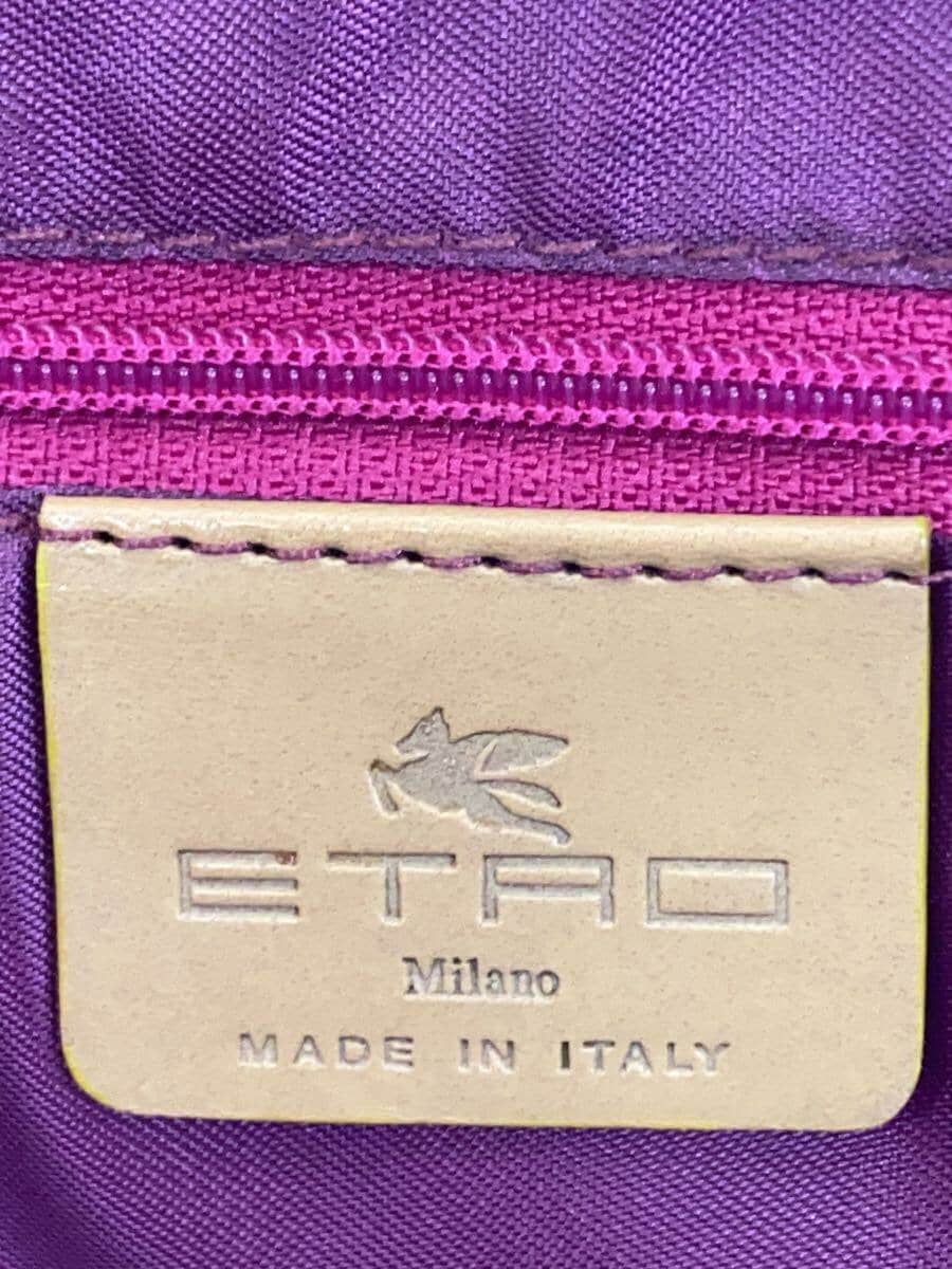 ETRO Handbag Paisley Leather BRW All Over Pattern 5