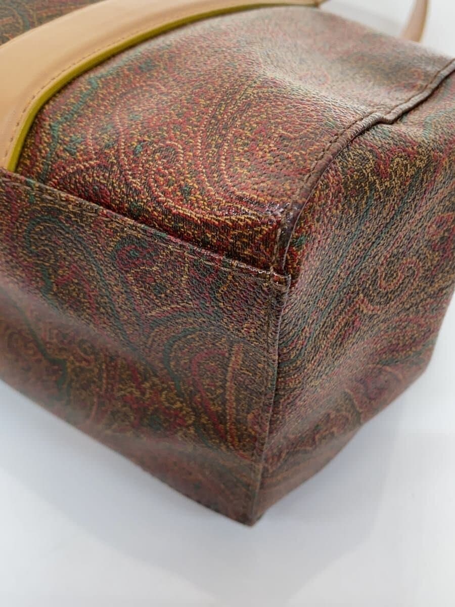 ETRO Handbag Paisley Leather BRW All Over Pattern 8