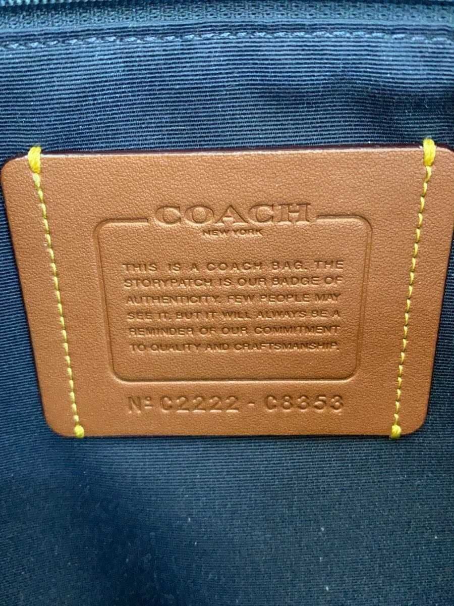COACHALANA Tote Bag Tote Bag Leather Blue Has corner wear 5
