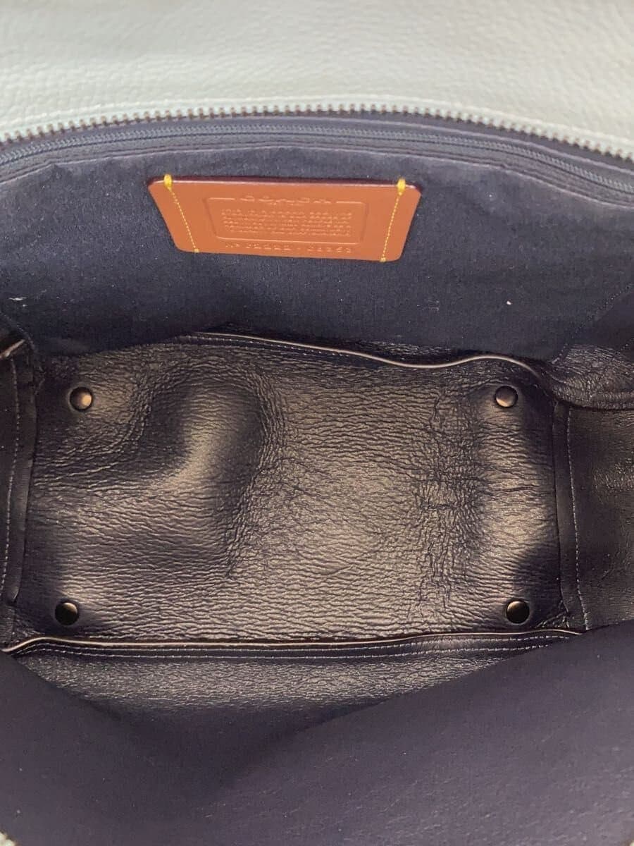 COACHALANA Tote Bag Tote Bag Leather Blue Has corner wear 6