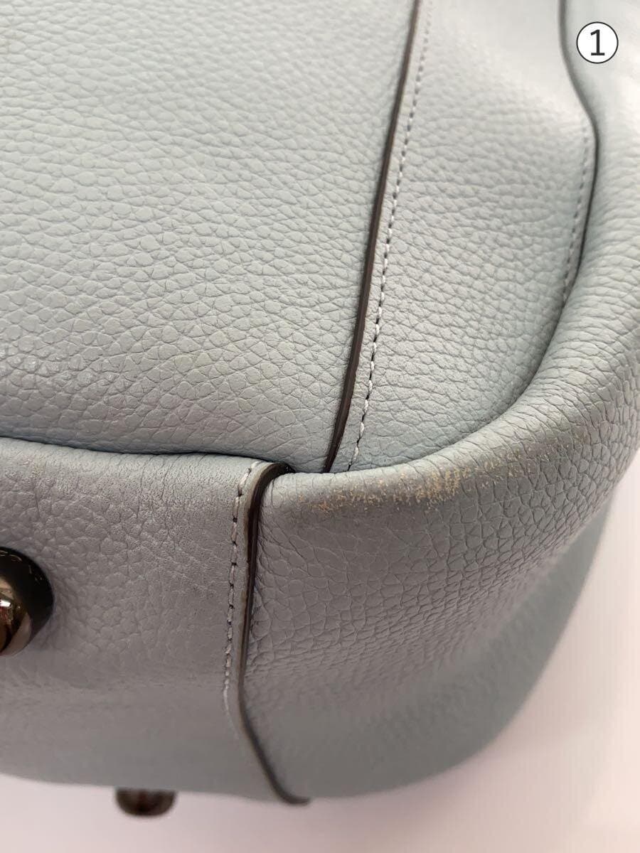 COACHALANA Tote Bag Tote Bag Leather Blue Has corner wear 7