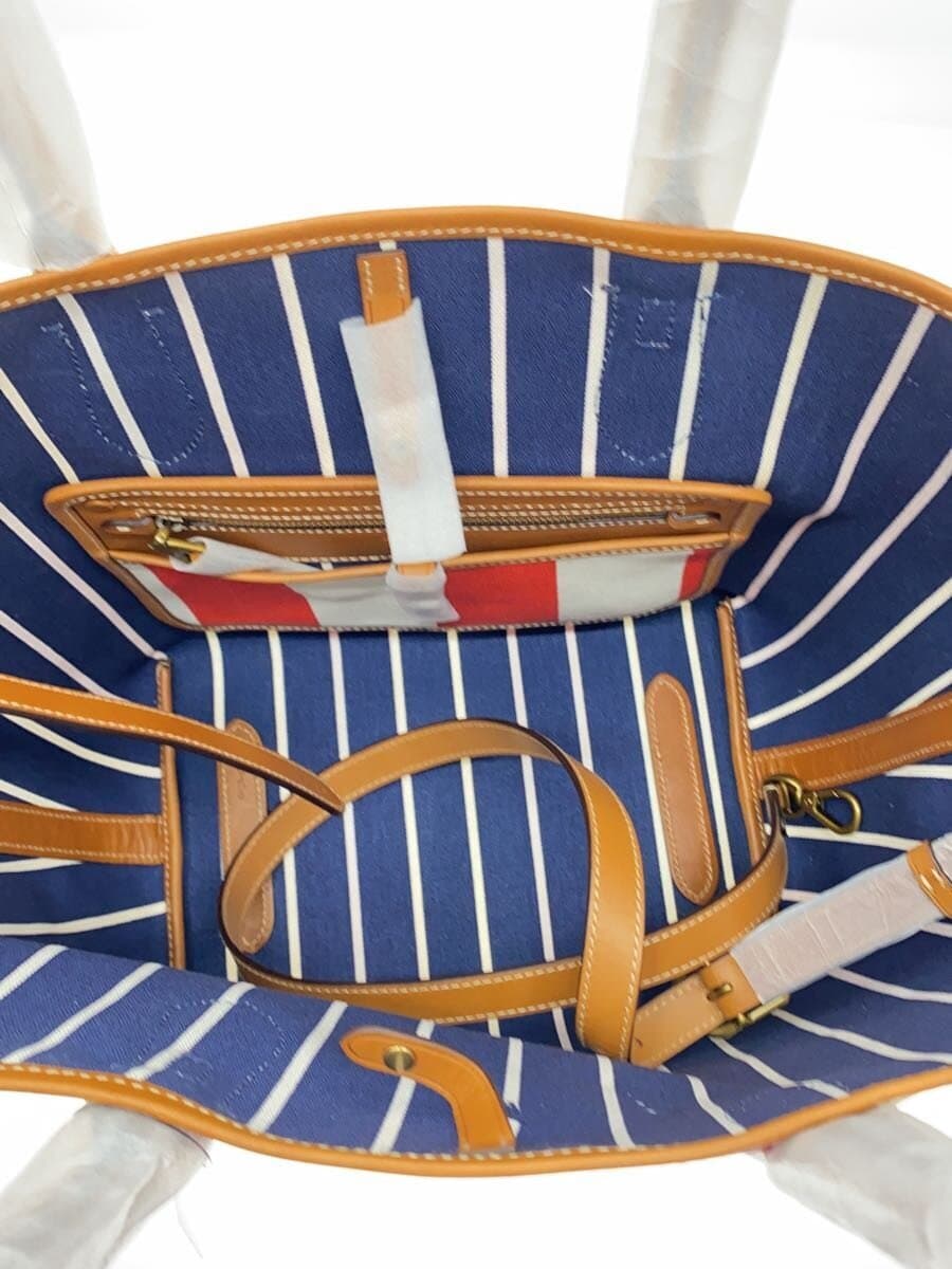 POLO RALPH LAUREN Bellport Pony Embroidery Reversible Tote Bag Canvas RED Border Stripe 6