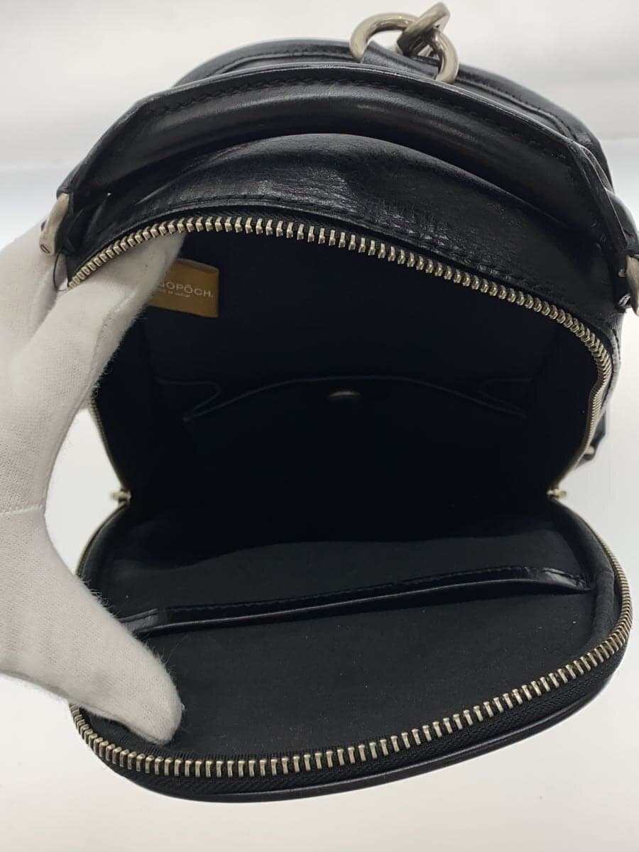 HERGOPOCH Shoulder Bag Leather BLK Plain 6