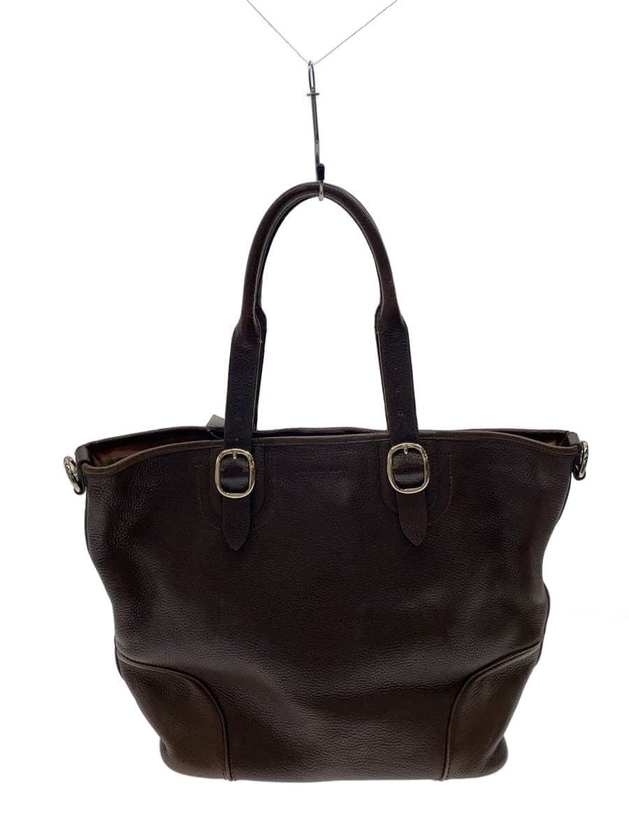 BURBERRY Nova Tote Bag Leather BRW Solid Color