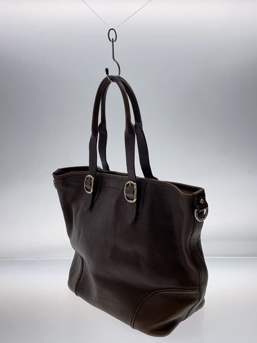 BURBERRY Nova Tote Bag Leather BRW Solid Color 2
