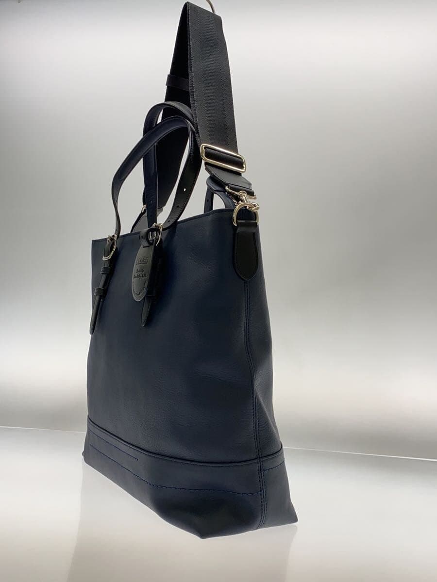 SOMES SADDLE Tote Bag Leather NVY Plain 2