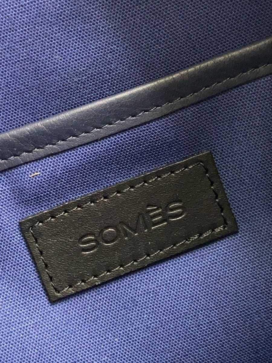 SOMES SADDLE Tote Bag Leather NVY Plain 5