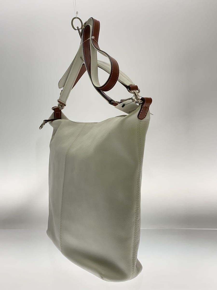 SOMES SADDLE Shoulder Bag Leather WHT Plain 2