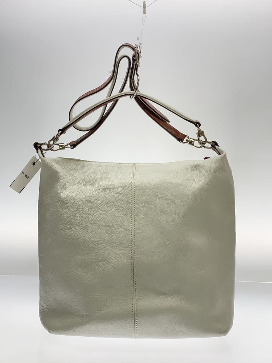 SOMES SADDLE Shoulder Bag Leather WHT Plain 3
