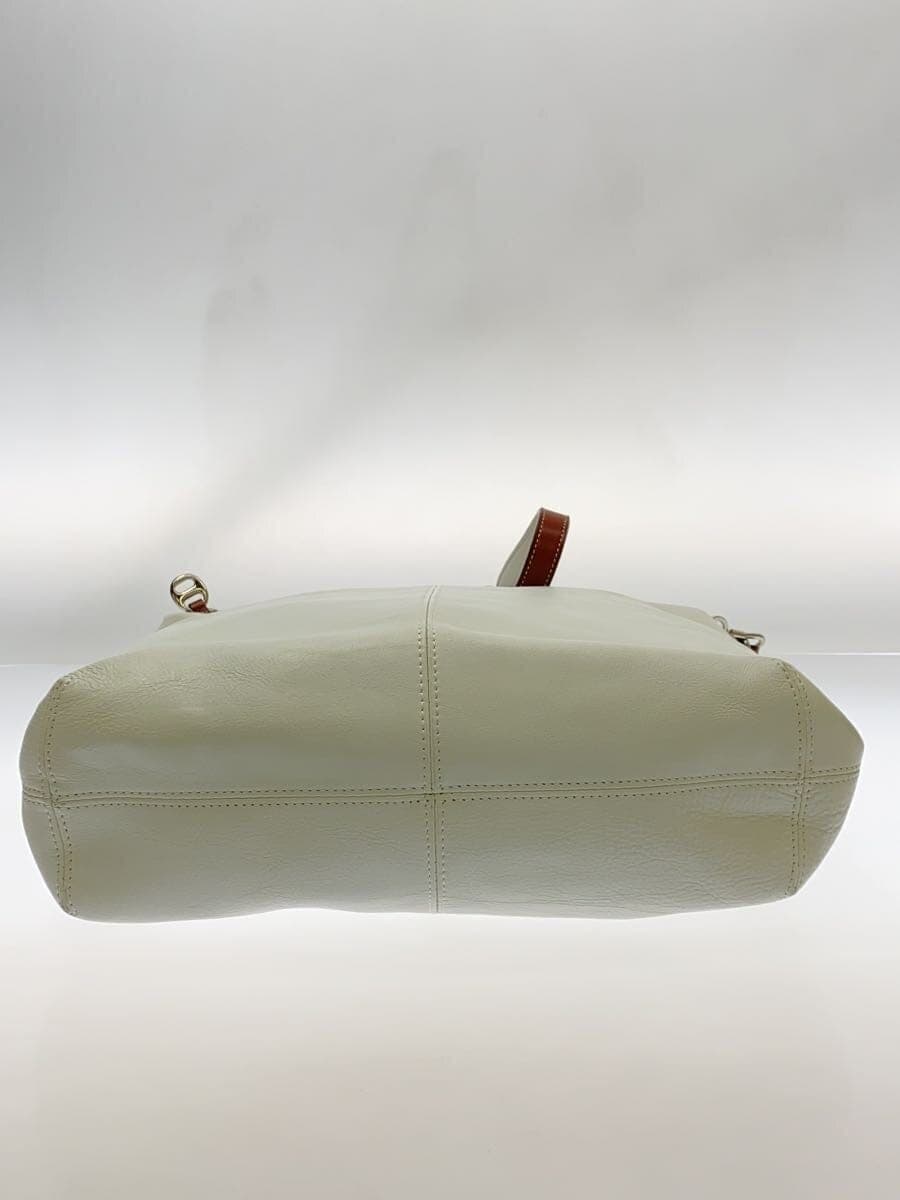 SOMES SADDLE Shoulder Bag Leather WHT Plain 4