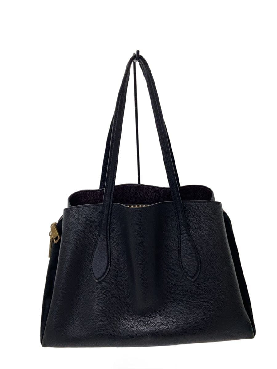 COACH Tote Bag Leather BLK Solid 89486 3