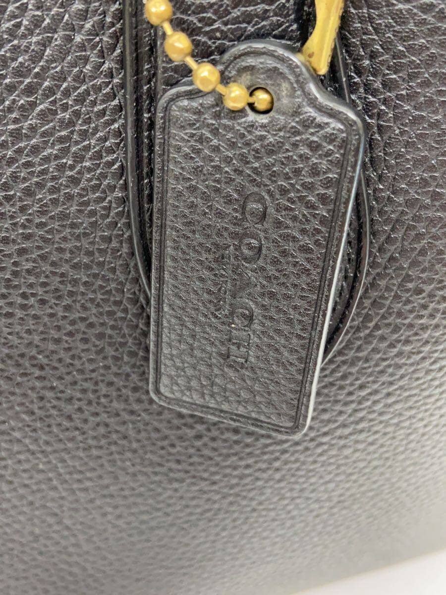 COACH Tote Bag Leather BLK Solid 89486 5