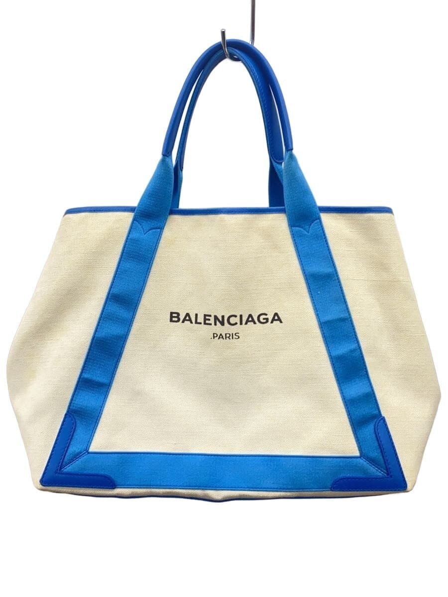 BALENCIAGANAVY CABAS Tote Bag Canvas CRM 339936