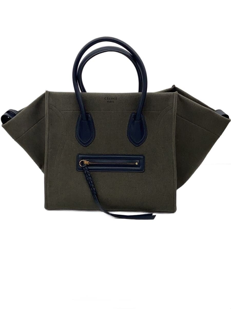 CELINE Luggage Phantom Medium Tote Canvas KHK Solid