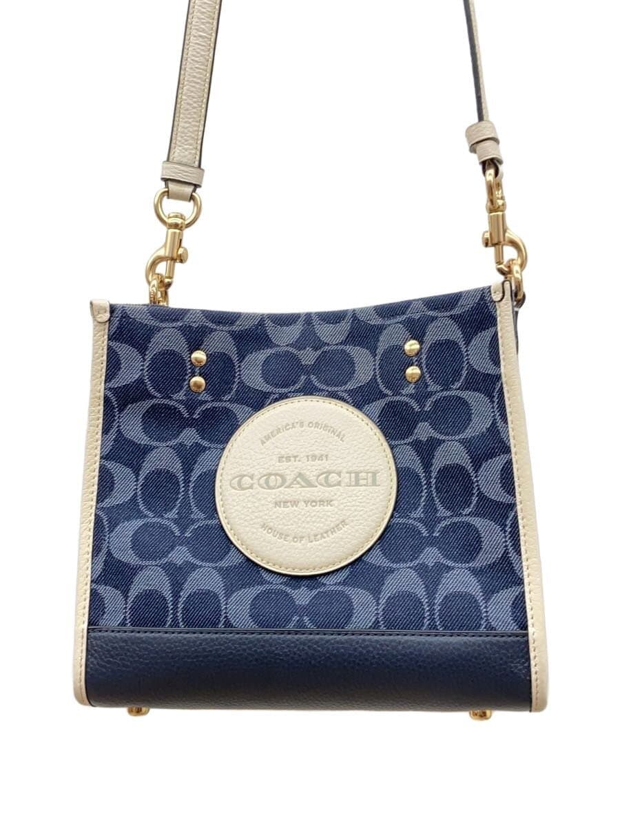 COACH Dempsey Tote Shoulder Bag Canvas NVY All Over Pattern C8582