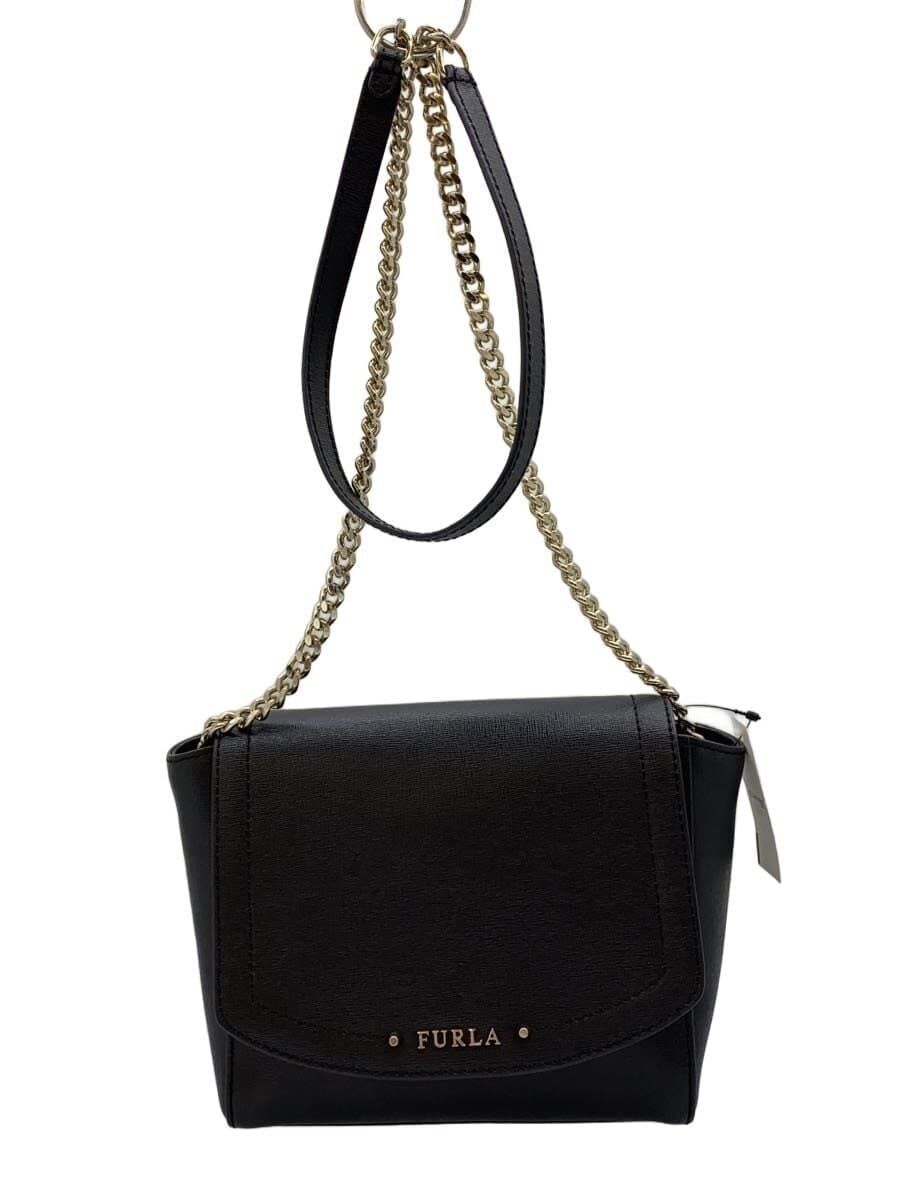 FURLA shoulder bag leather BLK