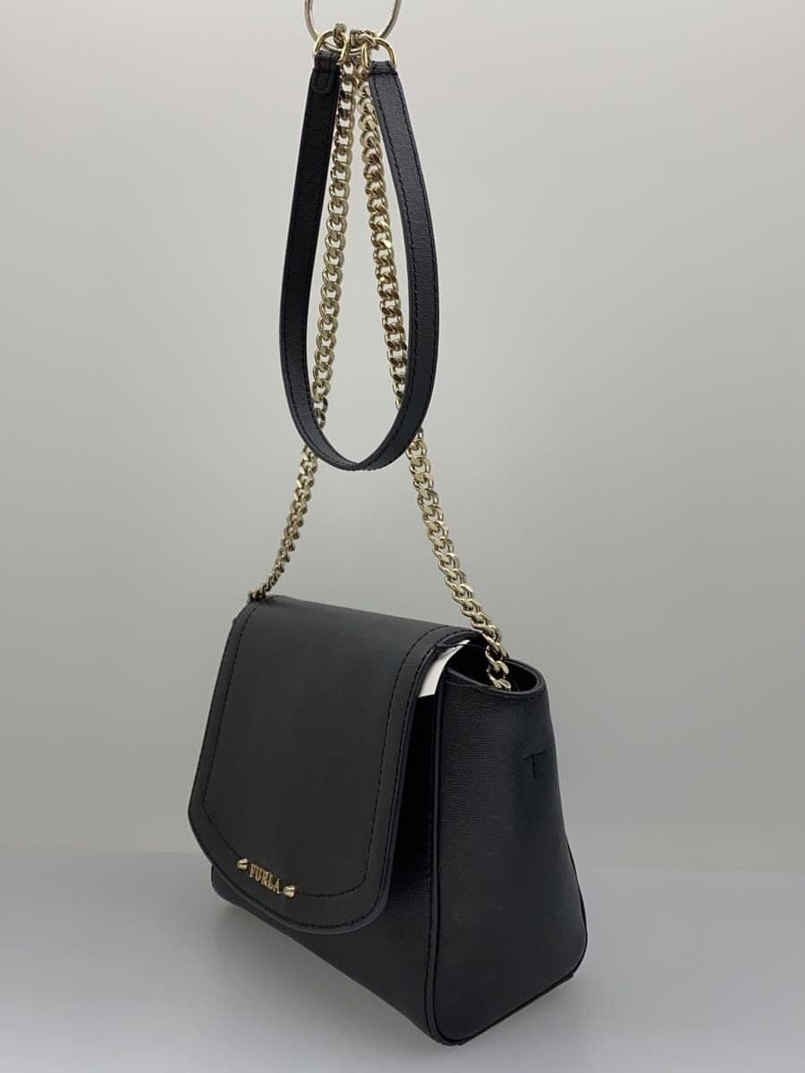 FURLA shoulder bag leather BLK 2
