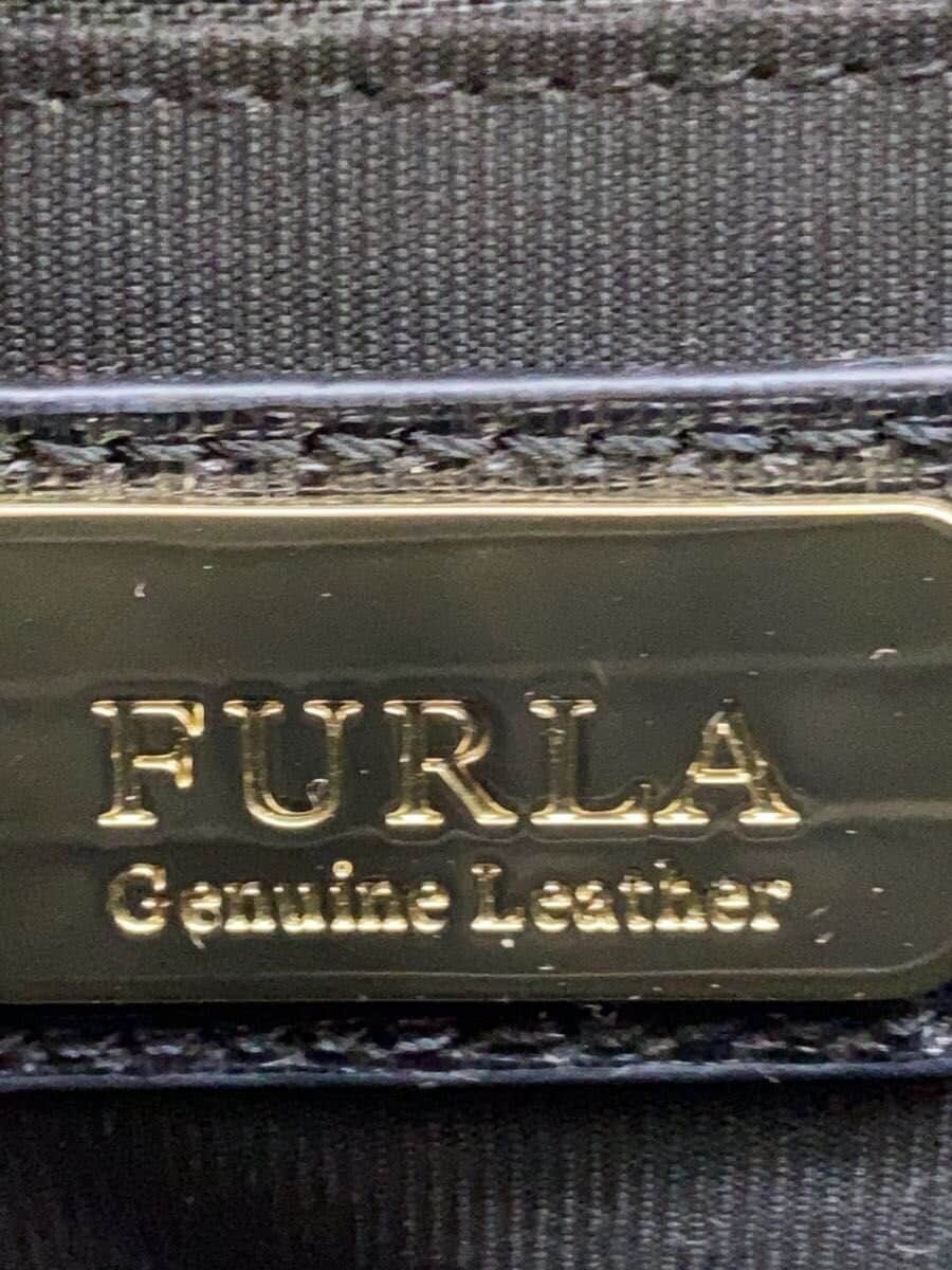 FURLA shoulder bag leather BLK 5