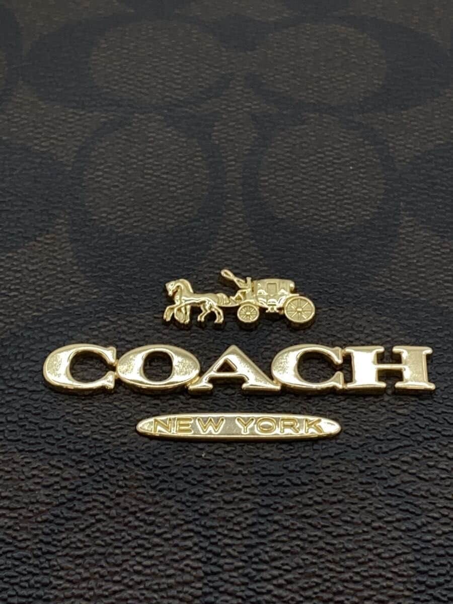 COACH Ellie File Bag_Signature_Black Leather PVC Brown All Over Pattern 5