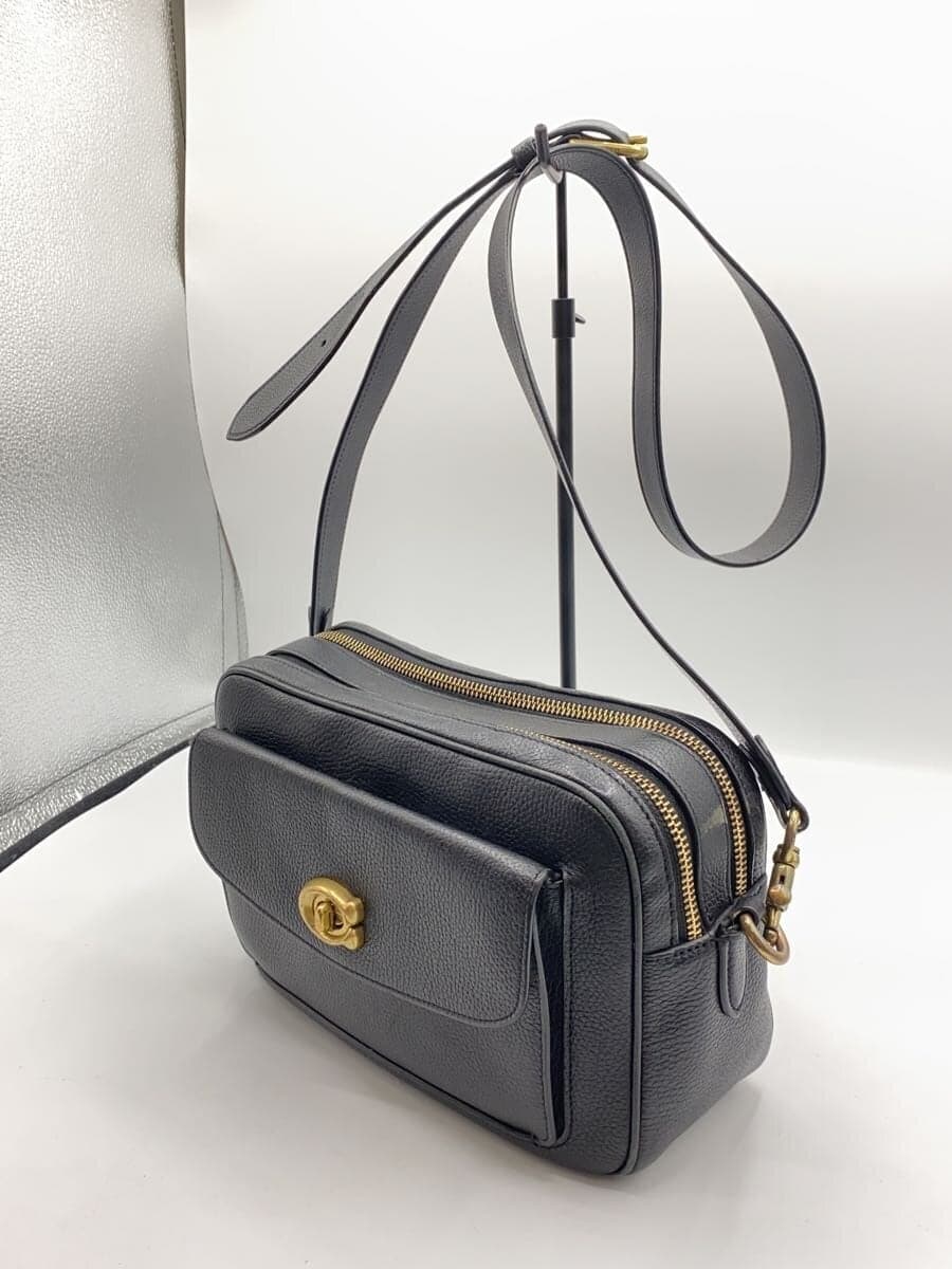 COACH Shoulder Bag Leather BLK 639 2