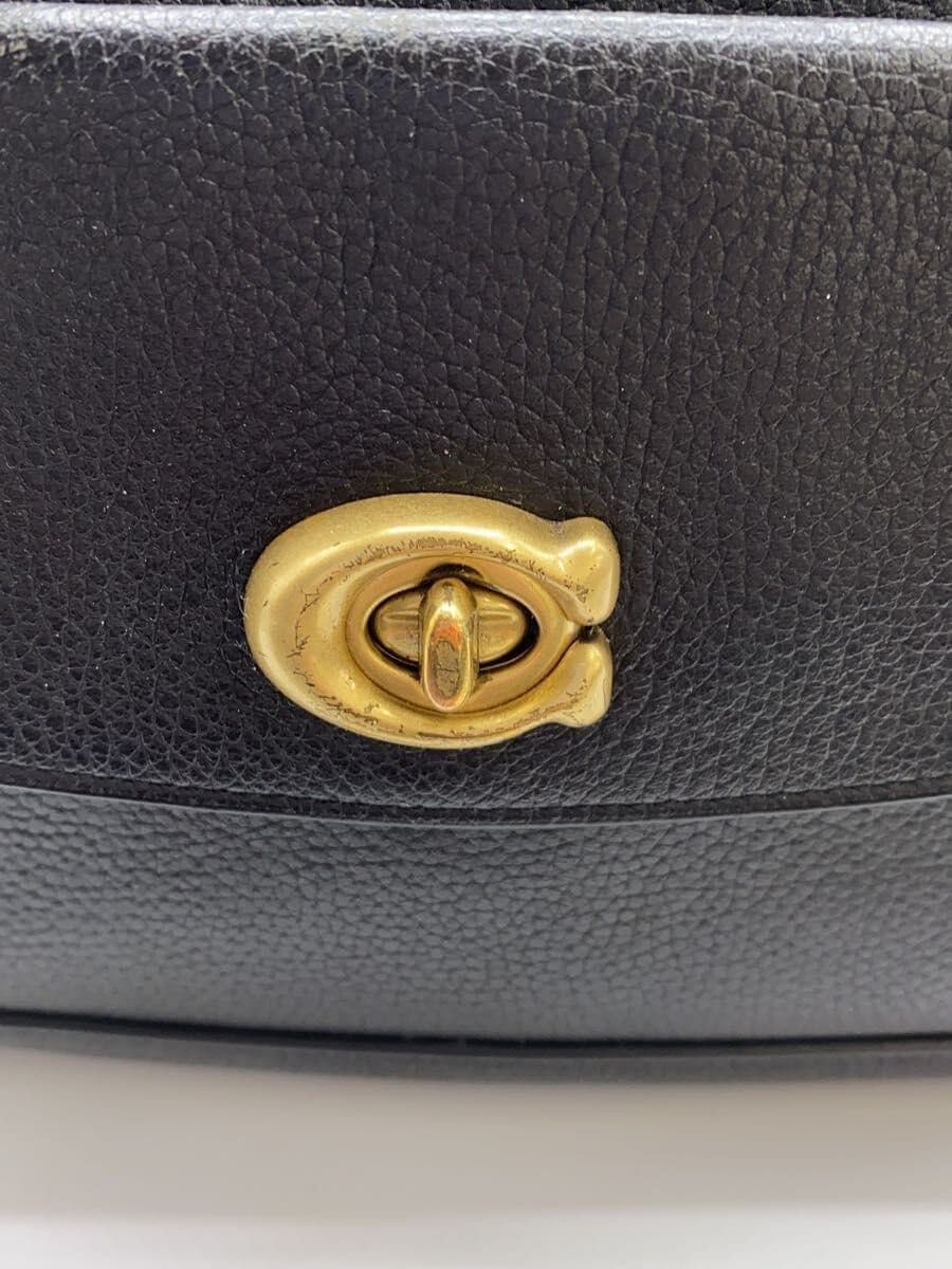 COACH Shoulder Bag Leather BLK 639 5