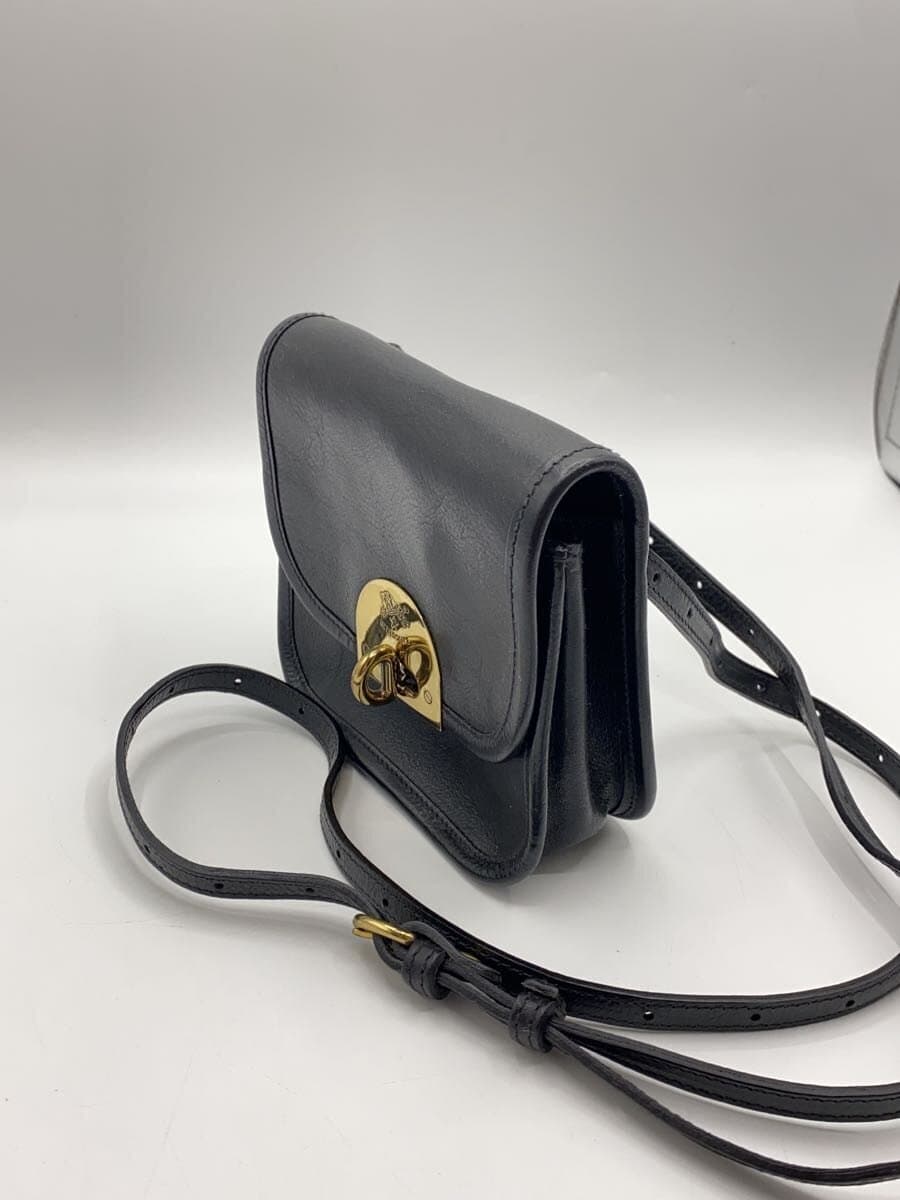 IL BISONTE Shoulder Bag Leather BLK Solid 2