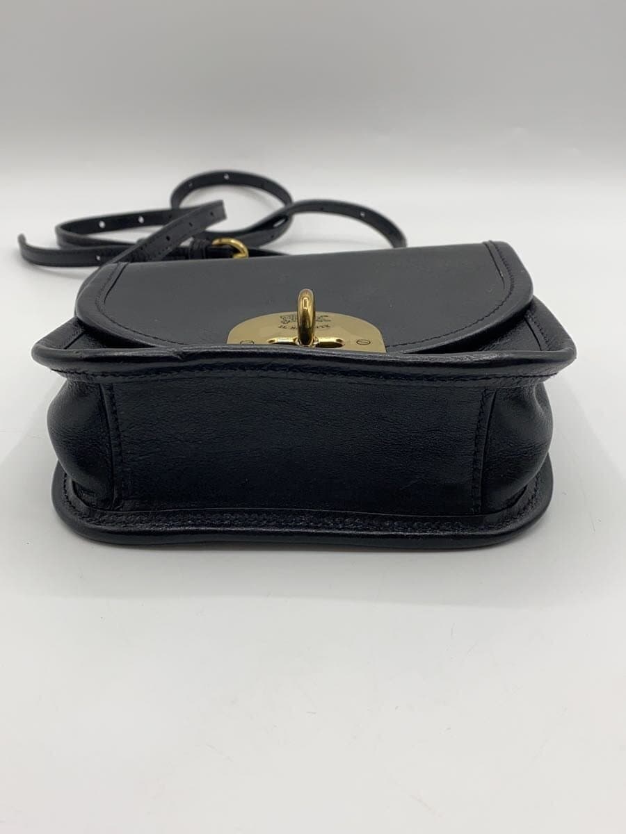 IL BISONTE Shoulder Bag Leather BLK Solid 4