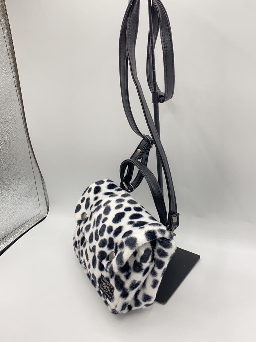HEAD PORTER Fur Shoulder Bag WHT Animal 2