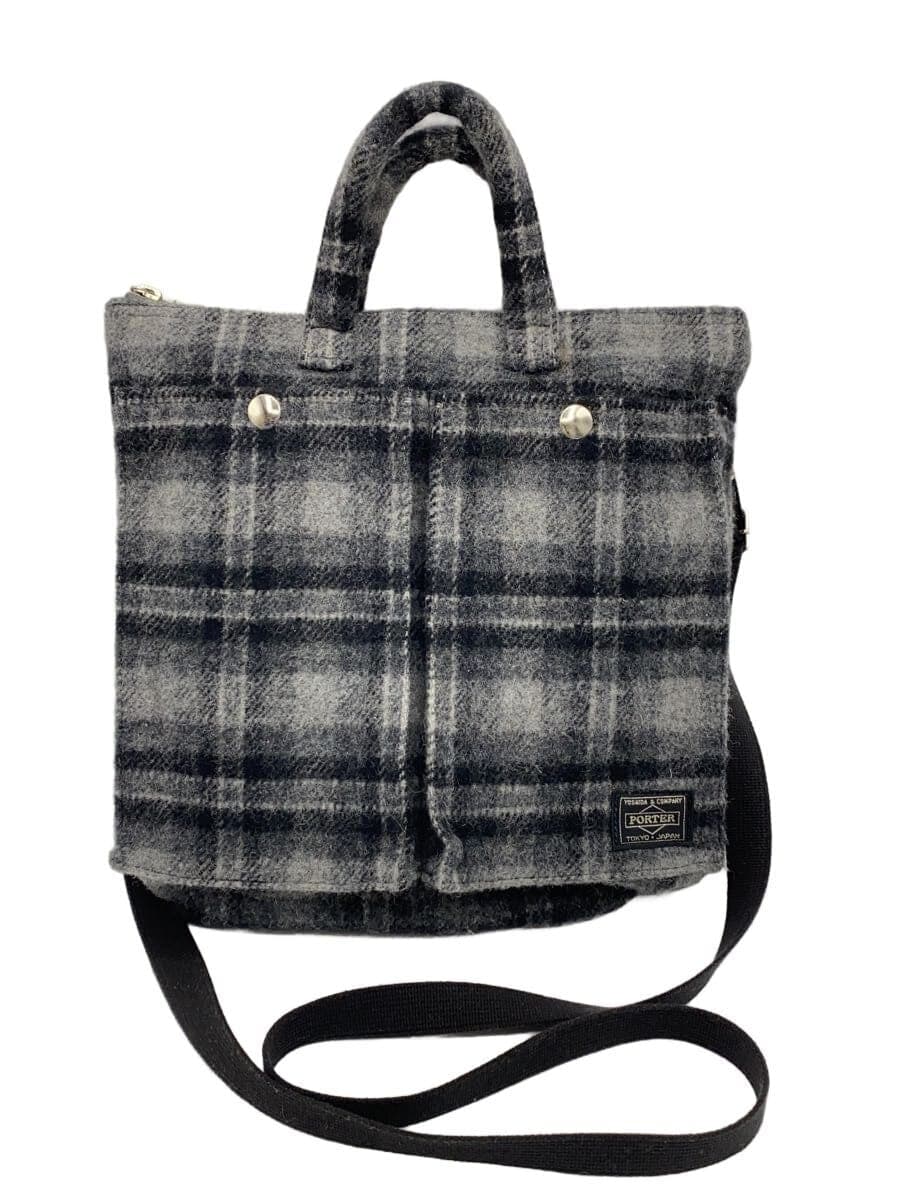 HEAD PORTER Shoulder Bag GRY Check
