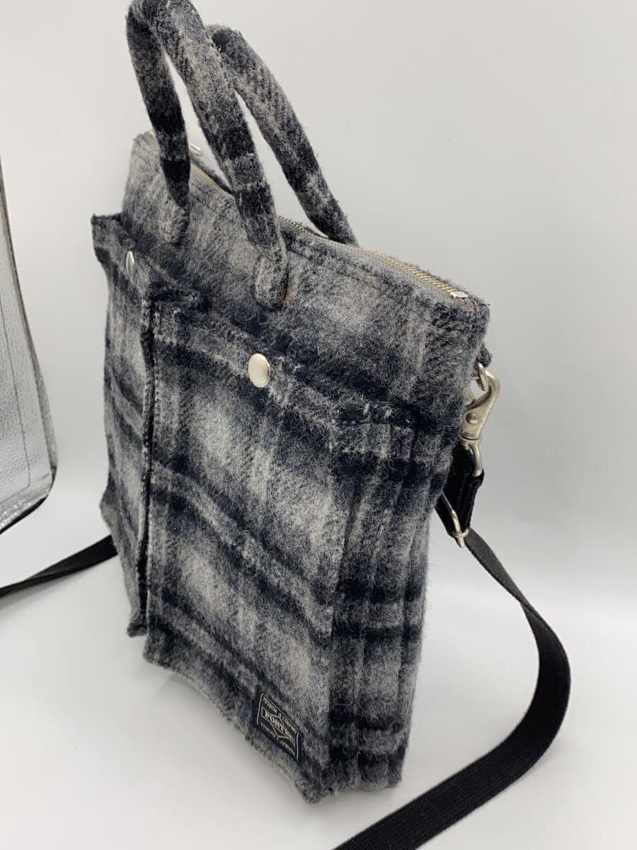 HEAD PORTER Shoulder Bag GRY Check 2