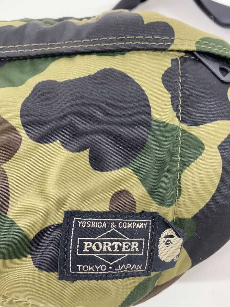 A BATHING APE x PORTER Waist Bag Polyester GRN Camouflage 7