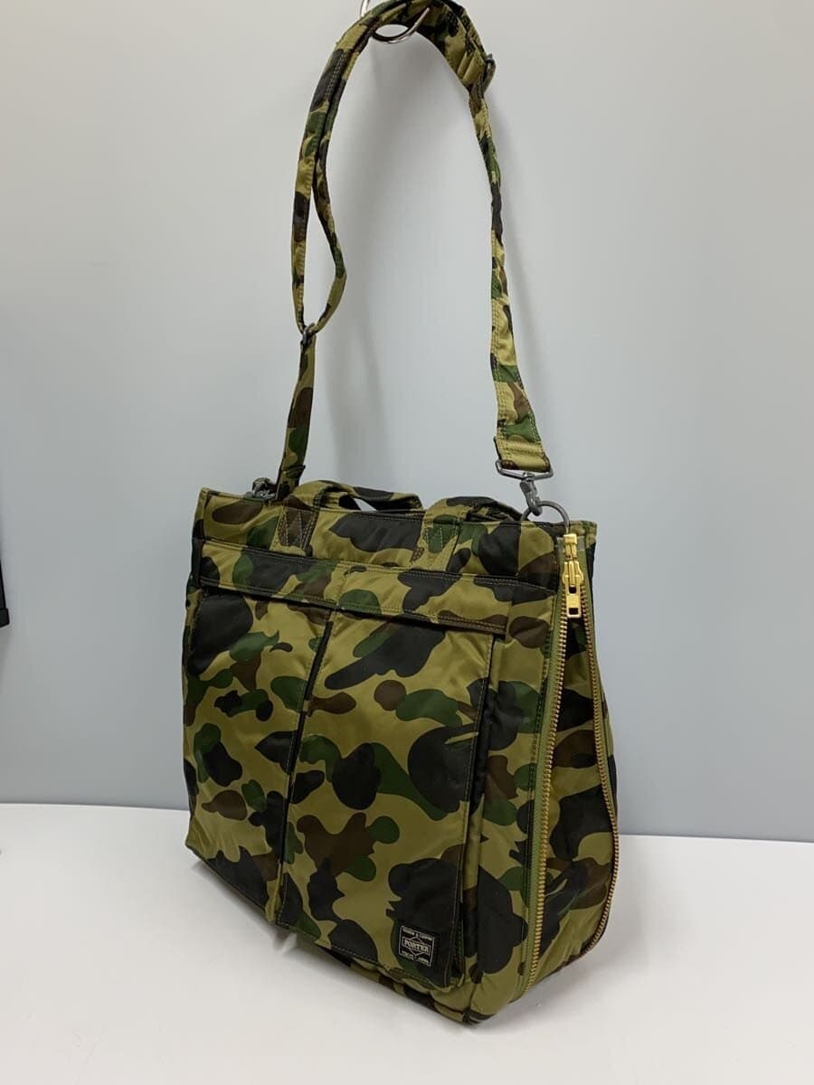 A BATHING APE x PORTER Tote Bag Polyester GRN Camouflage 2