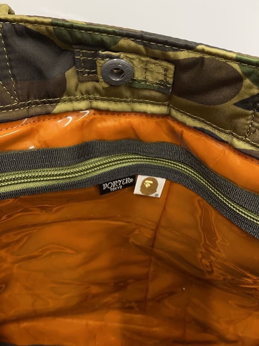 A BATHING APE x PORTER Tote Bag Polyester GRN Camouflage 5