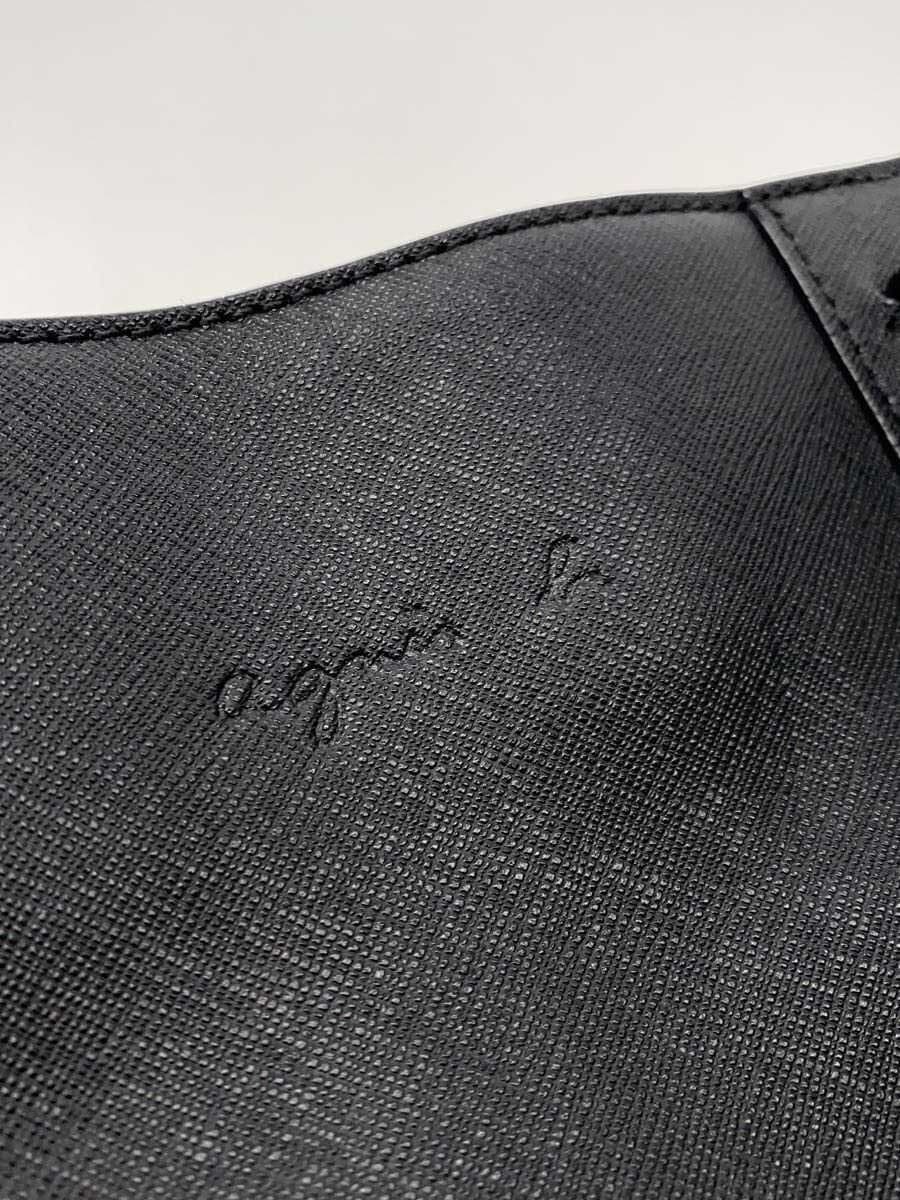 agnes b VOYAGE Handbag Cowhide BLK 5