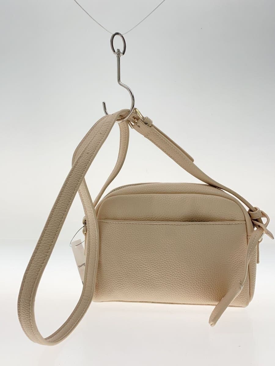 agnes b VOYAGE Shoulder Bag Leather BEG Solid MCF-18 3