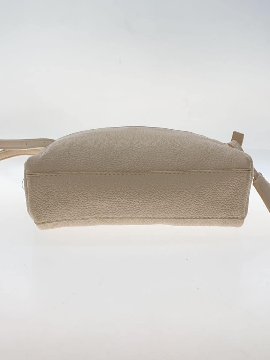 agnes b VOYAGE Shoulder Bag Leather BEG Solid MCF-18 4