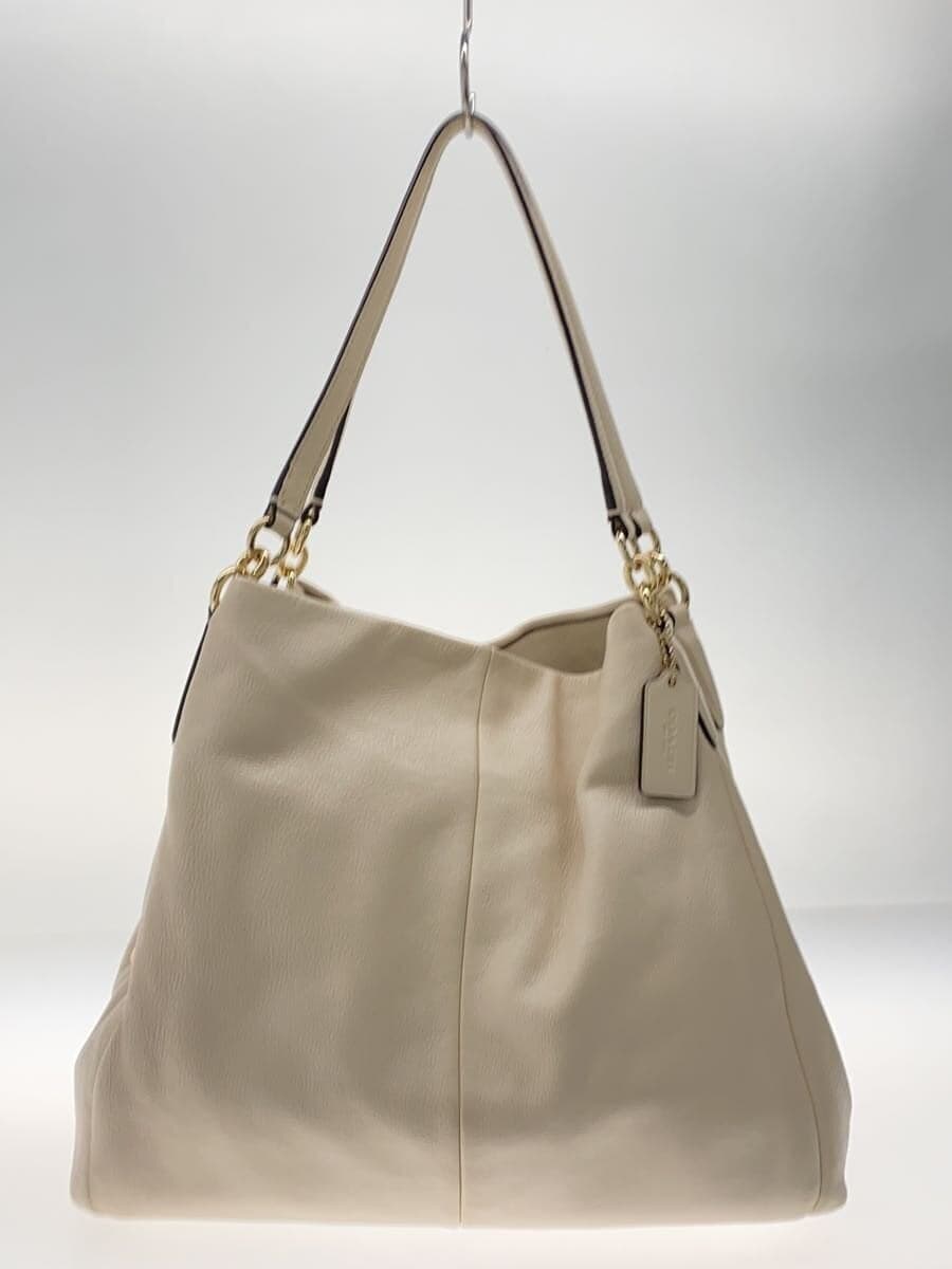 COACH Handbag Leather WHT 80268 3