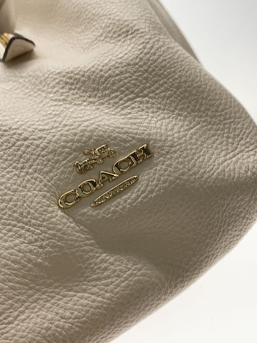 COACH Handbag Leather WHT 80268 5
