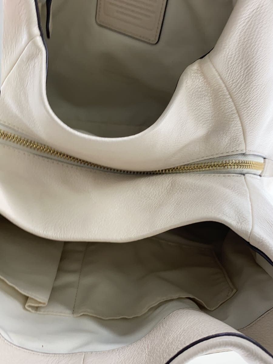 COACH Handbag Leather WHT 80268 6