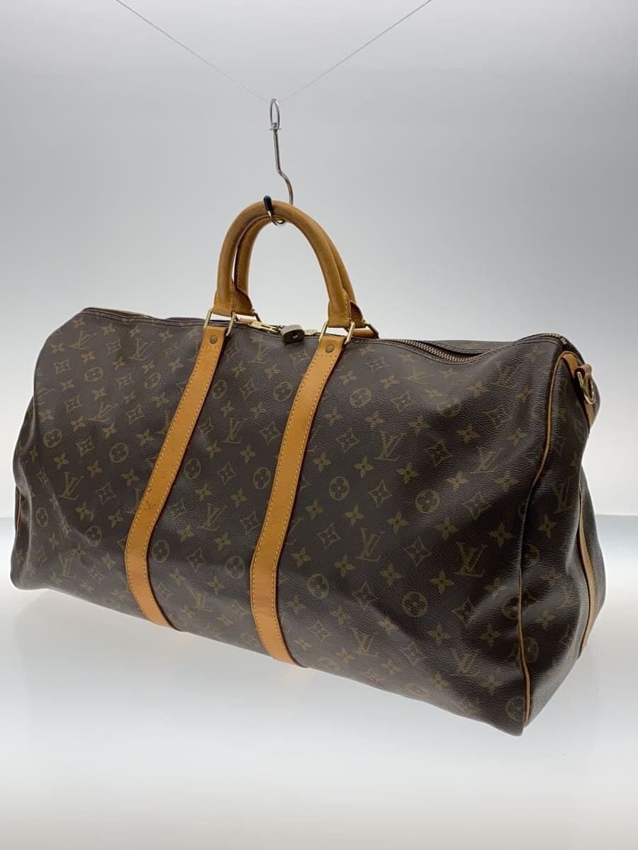 LOUIS VUITTON Keepall Bandouliere 55_Monogram Canvas PVC BRW 2