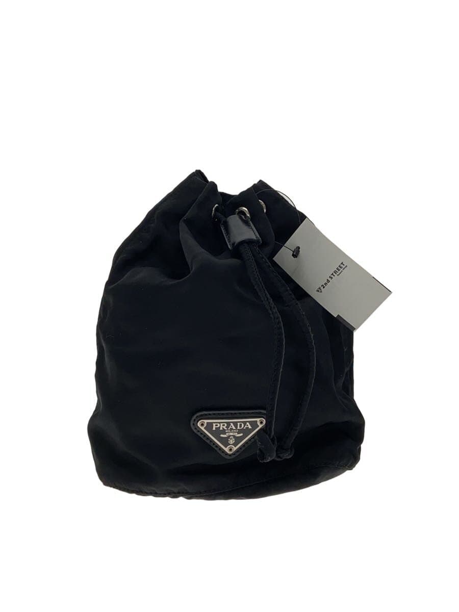 PRADA drawstring bag nylon black plain