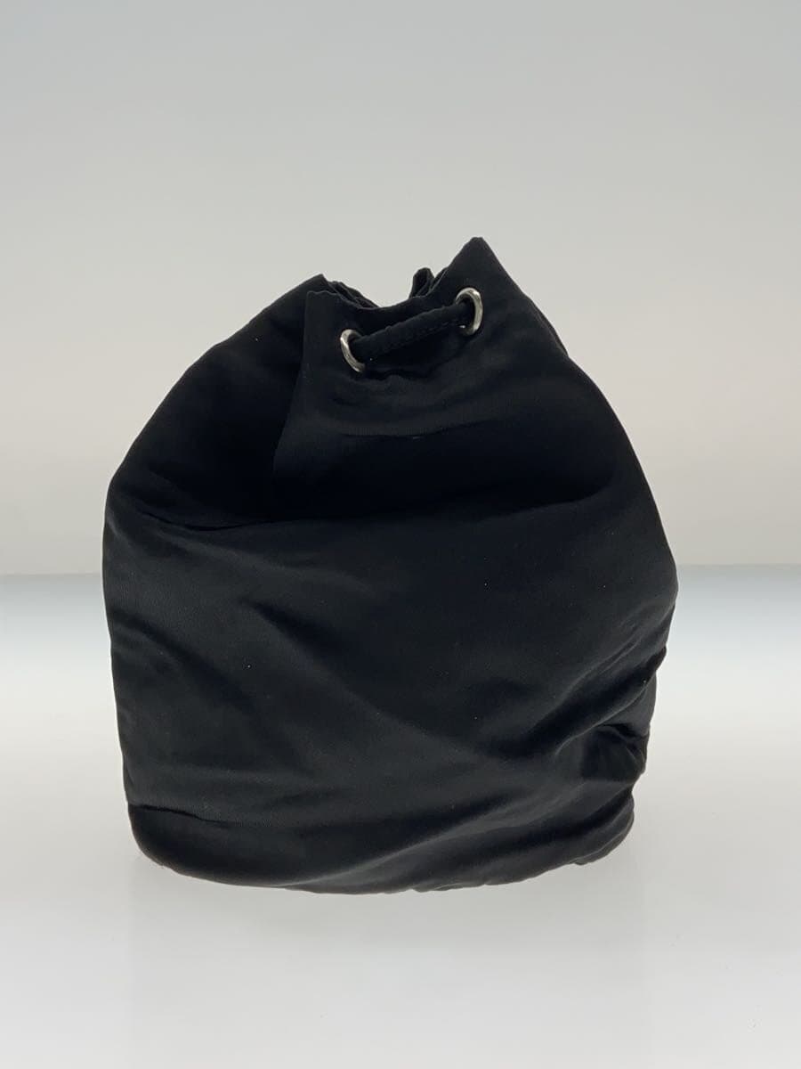 PRADA drawstring bag nylon black plain 3